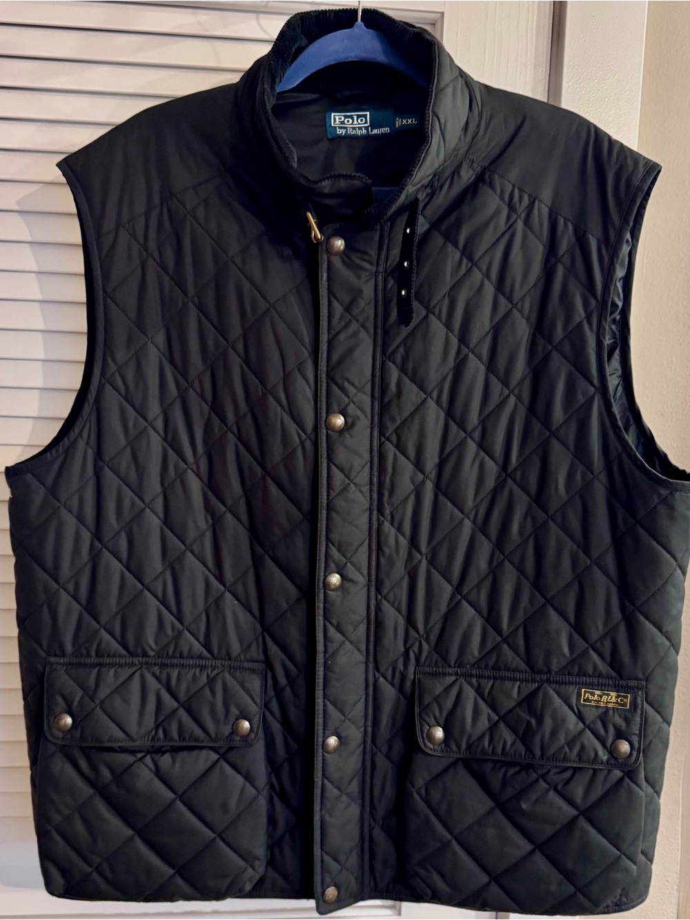 Ralph Lauren Black/Midnight Blue Quilted Snap-Front Vest